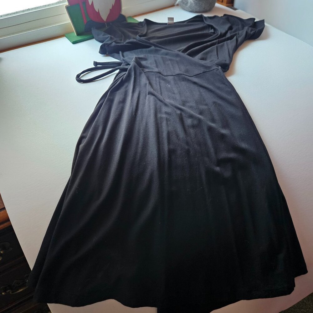 Black Wrap Dress – Short Sleeve, Size XS